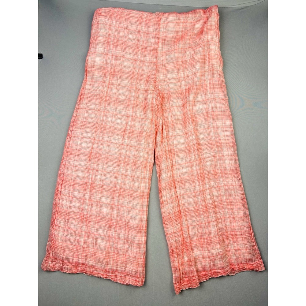 Urban Outfitters Women's XS Gauzy‎ Summer Coral Plaid Overalls Jumpsuit - Picture 16 of 16